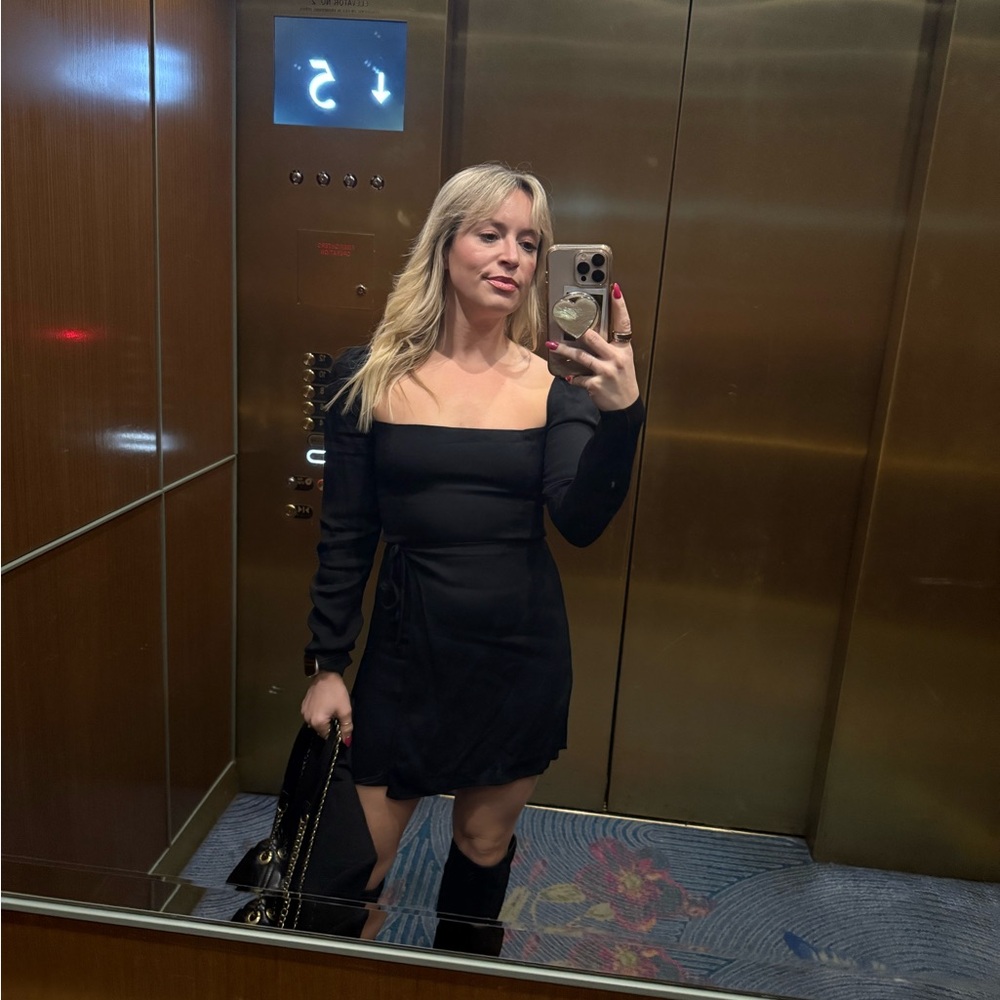 Reformation black Rosalie mini dress